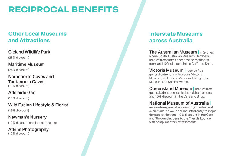 List of reciprocal benefits in South Australia and Interstate