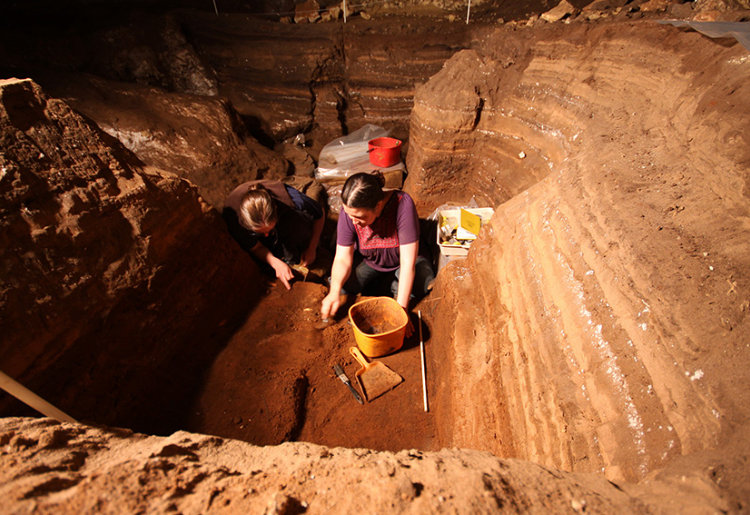 Excavating a cave
